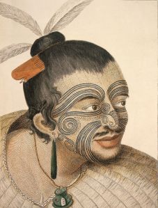 Maori Chief with Facial Tattoo from the 18th Century